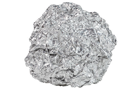 白色背景上孤立的铝箔球背景图片