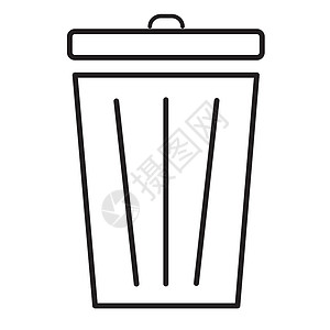 白色背景 平平样式 bin 图标上的废件图标网络回收垃圾桶篮子生态按钮互联网办公室垃圾箱商业背景图片