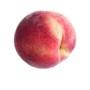 在白色背景上分离的新鲜桃子黄色食物红色油桃圆形水果高清图片