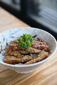 日式日本食品 鸡田鸡和有米饭的木本大学烹饪食物餐厅盘子大豆油炸美食蔬菜教师背景图片