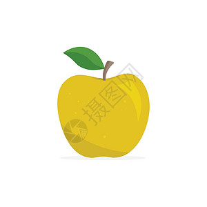 黄色的苹果 开胃的水果 它制作图案矢量背景图片