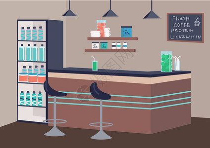 简单酒吧素材它制作图案的空健身栏平面颜色矢量插画