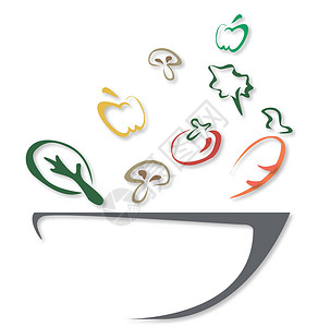 玉米猪蹄汤沙拉碗设计符号矢量 EPS1盘子蔬菜萝卜饮食边界午餐营养图表菜单插图设计图片