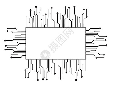 芯片盒技术线背景网络电子母板芯片电气电脑白色硬件盒子活力图片