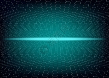 现代六边形背景 中间有明亮的光线活力互联网网格展示多边形电子墙纸网络数据科学背景图片