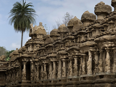 泰米尔纳德邦的寺庙文化旅行历史性雕像雕塑神社国际偶像天空旅游背景图片