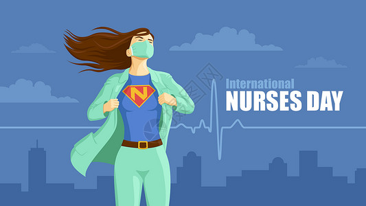 挽救国际护士节 超级英雄护士插画