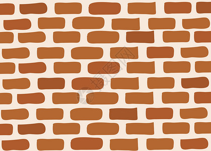 老砖墙纹理砖墙矢量风格红色建筑插图黏土水泥橙子装饰棕色墙纸插画