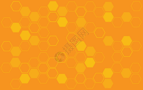 黄色六边形蜂巢六边形和空间背景白色商业梳子墙纸金子黄色横幅橙子蜜蜂卡片插画