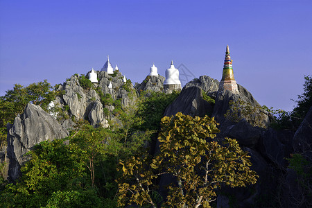 奥拉塔普拉约姆克拉奥拉查努松旅游佛塔文化蓝色宝塔宗教国王寺庙崇拜佛教徒背景