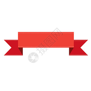 白色背景上的红丝带横幅 丝带横幅标志滚动贴纸收藏艺术标签销售框架磁带乐队庆典背景图片