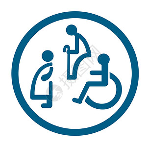 残疾人通道标志残疾人专用浴室 残疾人厕所标志轮椅卫生女士洗手间卫生间白色入口男人民众黑色插画