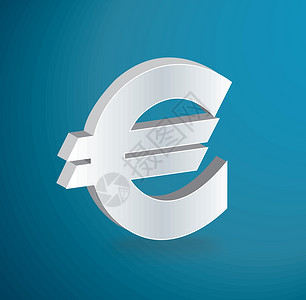 欧元图标符号 vecto金属礼物现金商业货币财富成功蓝色宝藏力量背景图片
