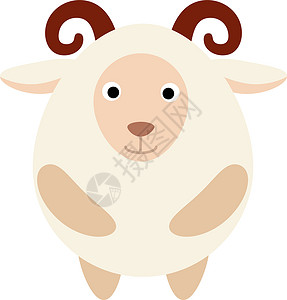 羊一驼动态表情可爱的平面设计羊隔离在白色背景插画