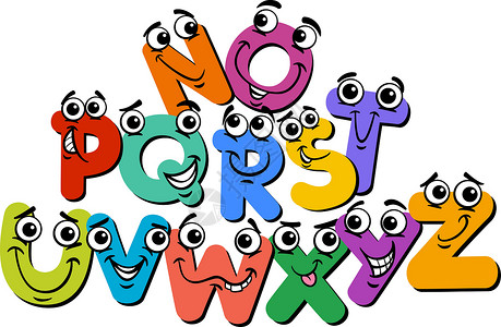 幼儿园字体素材快乐字母表字母字符卡通它制作图案插画