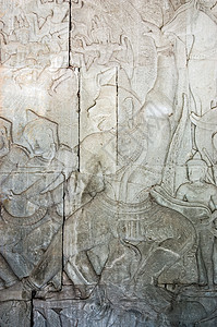 古代高棉人雕刻的哈努曼神背景图片