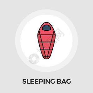 户外睡袋睡袋矢量平面 ico温暖季节艺术睡眠剪贴旅行标签旅游假期冒险插画
