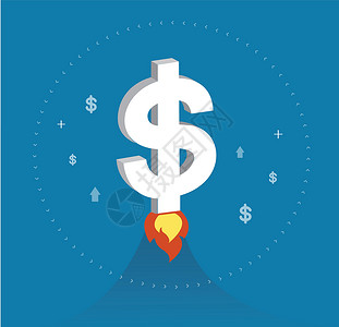 暴涨美元图标像火箭一样上升 在国际金融市场上增加价值概念商业金融男人投资发射飞船货币设计生长插图设计图片