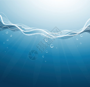 深蓝色大海背景 vecto珊瑚海洋潜水旅行插图生活阳光海浪热带蓝色背景图片