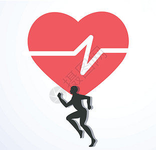 红热的运行和红热与线图标运行健康图标 vecto标识跑步数字速度赛跑者插图夫妻白色运动员女士设计图片