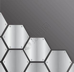 板金属六边形和空间黑色背景矢量图制作图案墙纸蜂窝材料反射钻石框架木板控制板合金拉丝背景图片