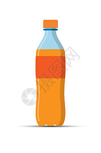 塑料花带饮料的塑料瓶简笔画插画