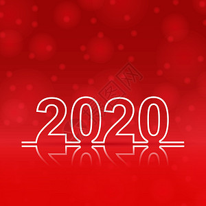 祝贺 2020 年新年 红色背景与 boke背景图片