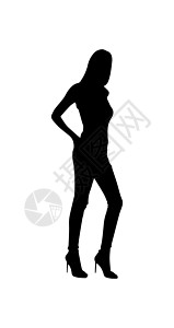 女孩图的简单轮廓剪影女士姿势设计师加工背景图片