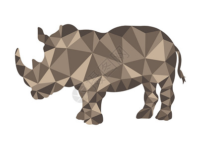 用于设计的多边形风格的犀牛图案背景图片