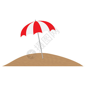 沙子里的太阳伞 简单的设计背景图片