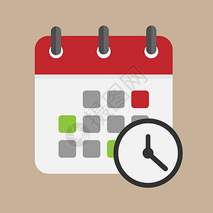 网站和应用程序的简单时钟日历图标插图草图时间规划师手绘背景图片