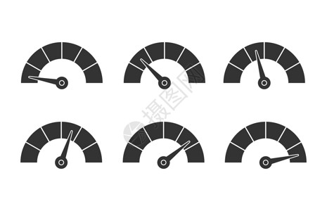 表刻度一套带刻度和箭头的速度传感器测量仪器插画