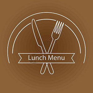 咖啡馆或餐馆午餐菜单的标志或标志标识咖啡店手绘餐厅酒吧插图食物烹饪闲暇空白背景图片