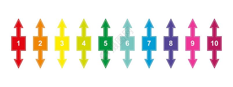带有向上和向下箭头的编号方块集背景图片