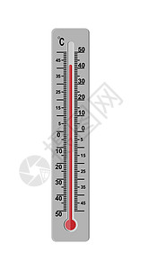 读数用于测量室内或室外空气温度的温度计插画