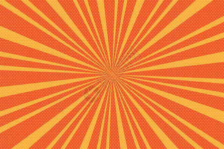 流行艺术橙色背景与径向线 背景与 h框架漫画阳光光束墙纸卡通片半音插图空白草图插画