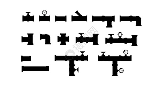 兰坦博尔管道简单平面设计元素集插画