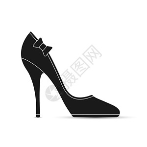 女鞋设计带蝴蝶结的女鞋 简单的设计插画
