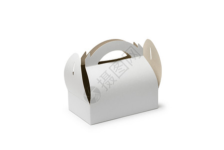 白色纸盒纸板糕饼盒白色送货纸盒贮存纸板盒子包装食物阴影空白背景