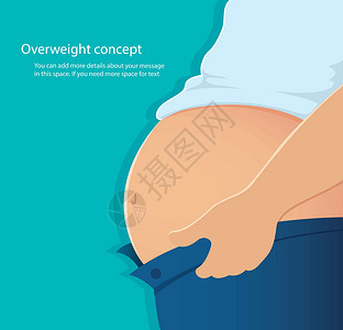 超重人物腹部脂肪矢量图制作图案的概念尺寸男人衬衫男性重量减肥卡通片医院女士女性插画