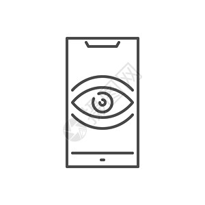 大哥监控智能手机相关矢量细线图标药片手表屏幕互联网按钮眼睛安全展示控制电子设计图片