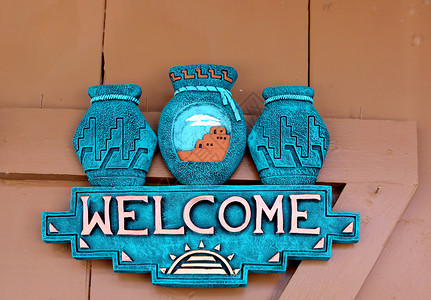 欢迎纪念品蓝色旅游风格装饰工艺原住民花瓶背景图片