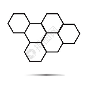 蜂窝六边形白色背景上的蜂窝蜂蜜图标 蜂窝蜂蜜标志艺术插图药品蜂巢食物橙子细胞标识金子梳子背景
