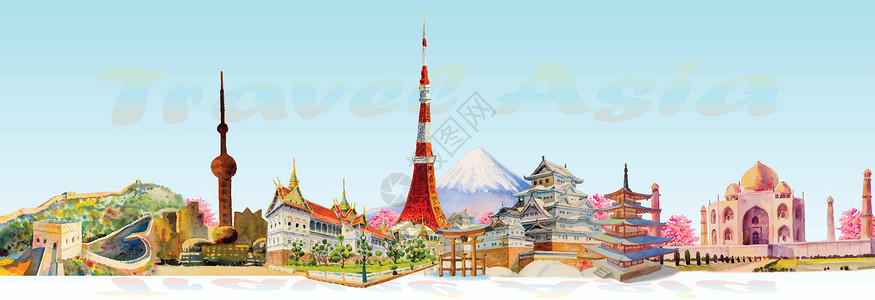 旅游地标建筑亚洲背景图片
