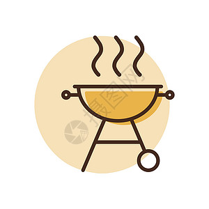 烧烤烧烤野餐矢量 ico烹饪木炭标签后院食物牛扒派对插图牛肉标识背景图片