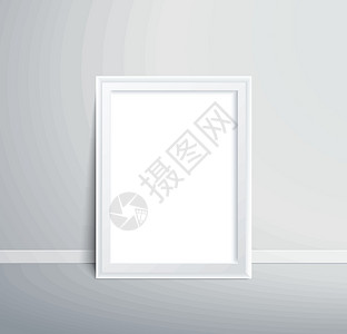 方形相框墙上矢量插图 Eps1 上的方形隔离白色相框展示边界横幅专辑黑色正方形收藏房间广告空白插画