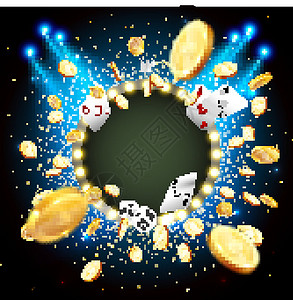 骰子游戏素材矢量图的金币 blas收益插图成功宝藏金子财富游戏储蓄金融滚动设计图片