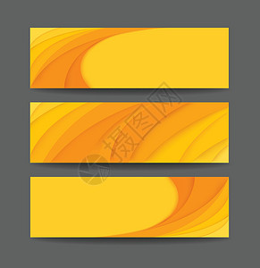 海浪横幅黄色曲线背景矢量图 EPS1线条卡片网络运动力量海浪墙纸活力漩涡插图设计图片