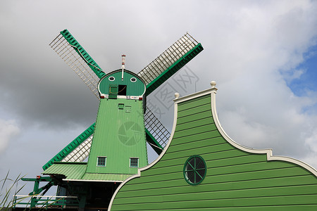 阿姆斯特丹附近的风车精力活力旅游观光运河液压高清图片
