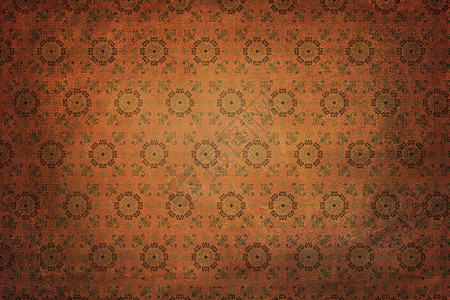老文艺复兴时期的纹理几何学棕色橙子风格插图红色装饰墙纸装饰品绿色背景图片